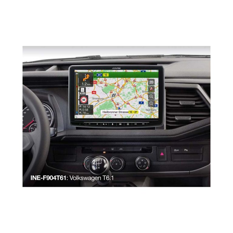 Alpine INE-F904T6.1 campernavigatie voor VW Transporter T6.1 2019-2022 9 inch scherm